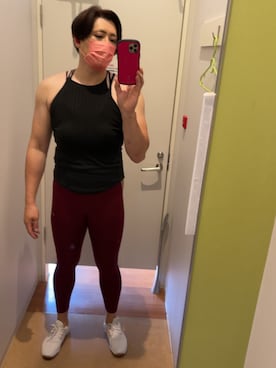 「アイテム（レギンス/スパッツ、レッド系）」を使った、ryoko.5360さん（メンズ・180cm）の夏コーディネート