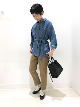 「美シルエットパンツ」｜yunaさん（レディース・165cm）の春コーディネート