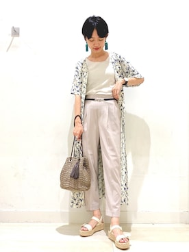 「美シルエットパンツ」｜yunaさん（レディース・165cm）の夏コーディネート