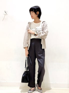 「GLOBAL WORK（グローバルワーク）のアイテム（バレエシューズ）」を使った、yunaさん（レディース・165cm）の夏コーディネート