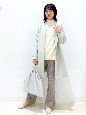 「プリーツバッグ」｜「アイテム（ジャケット/アウター）」を使った、yunaさん（レディース・165cm）の冬コーディネート