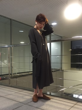 「STUDIOUS(ステュディオス)のアイテム(ワンピース/ドレス)」を使った、funnybunnysallyさん(レディース・155cm)の冬コーディネート
