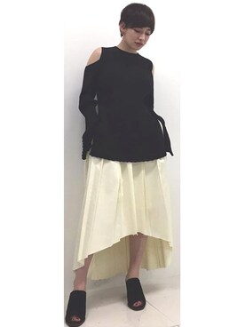 「STUDIOUS(ステュディオス)のアイテム(スカート)」を使った、funnybunnysallyさん(レディース・155cm)の夏コーディネート