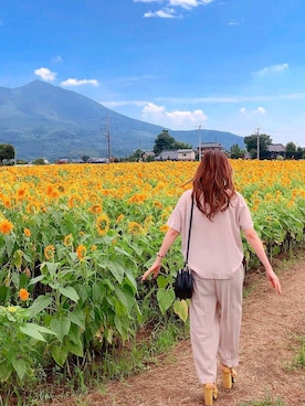 「ひまわり畑」｜「アイテム（セットアップ）」を使った、てんてんさん（レディース・160cm）の夏コーディネート
