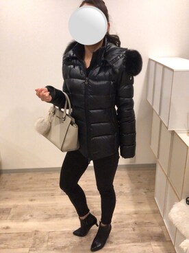 「SNOWMANのアイテム（ダウンジャケット/コート、ブラック系）」を使った、HIROさん（レディース・161cm）の冬コーディネート