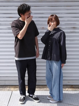 「OLTOのアイテム（Tシャツ/カットソー、ブラック系）」を使った、tatsuya さん（メンズ・172cm）の春コーディネート
