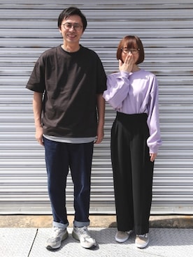 「OLTOのアイテム（Tシャツ/カットソー、ブラック系）」を使った、tatsuya さん（メンズ・172cm）の春コーディネート