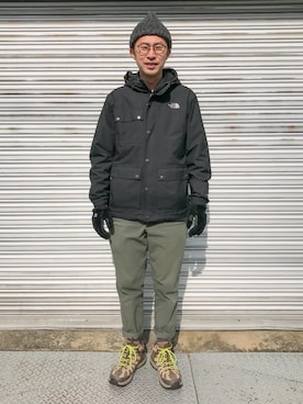 「THE NORTH FACE（ザノースフェイス）のアイテム（ファッション雑貨）」を使った、tatsuya さん（メンズ・172cm）の冬コーディネート