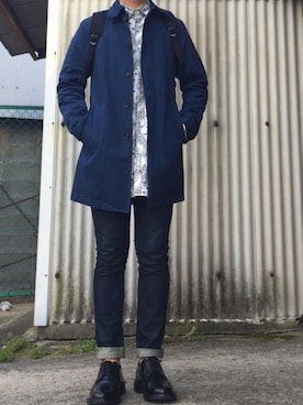 「JOURNAL STANDARD relume（ジャーナルスタンダード　レリューム）のアイテム（ステンカラーコート）」を使った、karsさん（メンズ・171cm）の春コーディネート