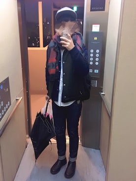 「MR.GENTLEMAN（ミスタージェントルマン）のアイテム（帽子）」を使った、karsさん（メンズ・171cm）の冬コーディネート