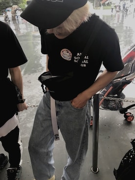 「Y-3（ワイスリー）のアイテム（その他）」を使った、アタクーさん（メンズ・172cm）の夏コーディネート