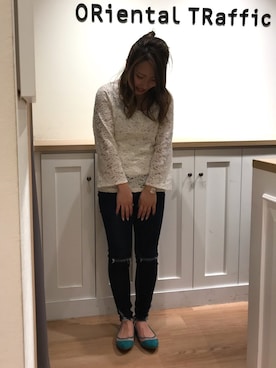 「メッシュパンプス」｜ORientalTRaffic 京阪モール店さん（レディース・156cm）の春コーディネート