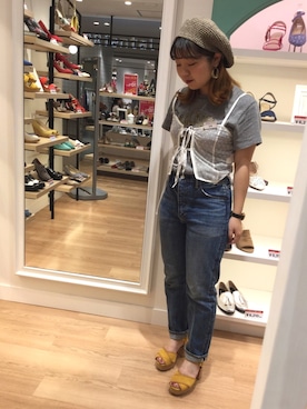 「オリエンタルトラフィック」｜「アイテム（ハンチング/ベレー帽）」を使った、ORientalTRaffic 京阪モール店さん（レディース・156cm）の春コーディネート