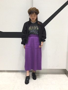 「パープル×黒」｜「アイテム（ドレスシューズ）」を使った、ORientalTRaffic 京阪モール店さん（レディース・156cm）の夏コーディネート