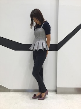 「アイテム（パンプス、パープル系）」を使った、ORientalTRaffic 京阪モール店さん（レディース・156cm）の秋コーディネート