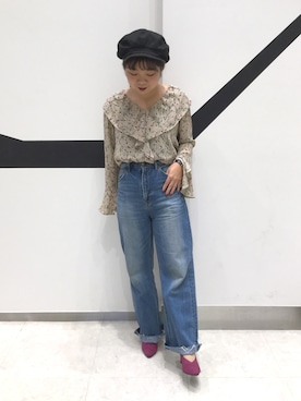 「KBF+（ケービーエフプラス）のアイテム（トップス）」を使った、ORientalTRaffic 京阪モール店さん（レディース・156cm）の秋コーディネート