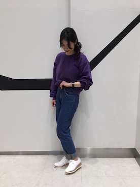 「FOREVER 21（フォーエバー トゥエンティーワン）のアイテム（パンツ）」を使った、ORientalTRaffic 京阪モール店さん（レディース・156cm）の冬コーディネート