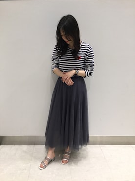 「COMME des GARCONS（コムデギャルソン）のアイテム（トップス）」を使った、ORientalTRaffic 京阪モール店さん（レディース・156cm）の春コーディネート