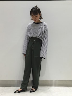 「ジーナシス」｜「アイテム（カーゴパンツ）」を使った、ORientalTRaffic 京阪モール店さん（レディース・156cm）の秋コーディネート