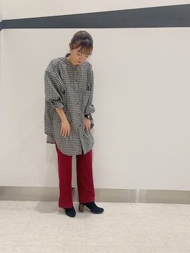 「赤パンツ」｜ORientalTRaffic 京阪モール店さん（レディース・156cm）の秋コーディネート