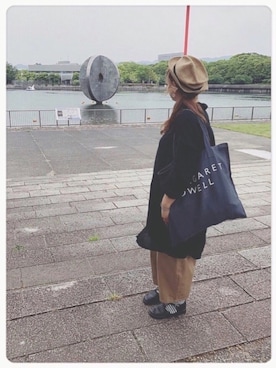 「マーガレット・ハウエル(MARGARET HOWELL)」｜「アイテム（チュニック）」を使った、ぴーたさん（レディース・155cm）の春コーディネート