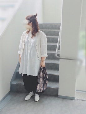 「ミナペルホネン」｜「アイテム（スリッポン）」を使った、ぴーたさん（レディース・155cm）の秋コーディネート