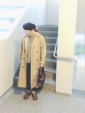 「ミナペルホネン」｜「アイテム（ハンチング/ベレー帽）」を使った、ぴーたさん（レディース・155cm）の秋コーディネート