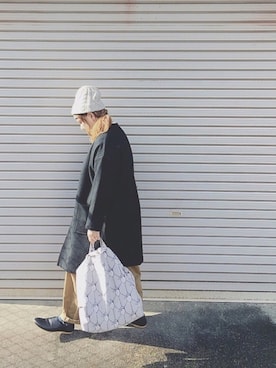 「ナチュラルスタイル」｜「アイテム（ニットキャップ/ビーニー）」を使った、ぴーたさん（レディース・155cm）の冬コーディネート