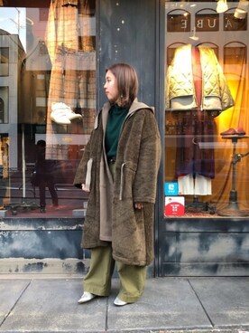 「Johnbull Private labo（ジョンブルプライベートラボ）のアイテム（その他アウター）」を使った、rik@さん（レディース・157cm）の秋コーディネート
