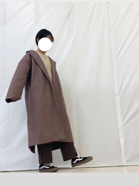 「Chillfar（チルファー）のアイテム（ステンカラーコート）」を使った、miiiiiさん（レディース・158cm）の冬コーディネート