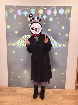 「studio CLIP（スタディオクリップ）のアイテム（ノーカラーコート）」を使った、ふゆりさん（レディース・158cm）の冬コーディネート