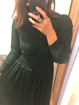 「FRAY I.D（フレイアイディー）のアイテム（ワンピース、グリーン系）」を使った、yuuさん（レディース・169cm）の秋コーディネート