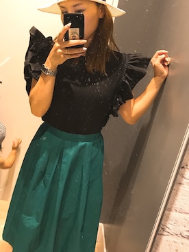 「birthdaybathのアイテム（Tシャツ/カットソー、ブラック系）」を使った、kumikoさん（レディース・155cm）の秋コーディネート