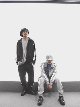 「アイテム（ジャージ）」を使った、tk3(たくみ) / HFRACTALさん（メンズ・178cm・20代）の冬コーディネート