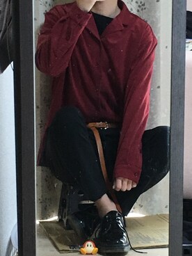 「Lui's（ルイス）のナローベルト（ベルト）」を使った、つるっぷるん@低身長に栄光あれさん（メンズ・162cm）の春コーディネート