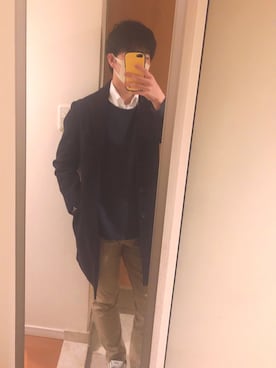 「Right-on（ライトオン）のアイテム（チノパンツ）」を使った、murachan0 さん（メンズ・175cm）の冬コーディネート