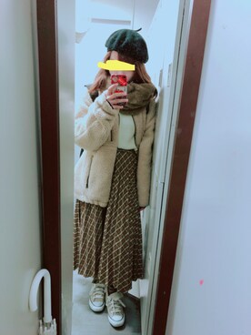 「HVC（エイチブイシー）のアイテム（ジャケット/アウター）」を使った、おりりさん（レディース・157cm）の冬コーディネート