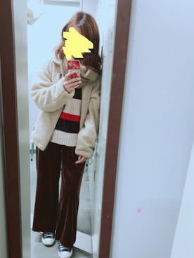 「HVC（エイチブイシー）のアイテム（ジャケット/アウター）」を使った、おりりさん（レディース・157cm）の冬コーディネート