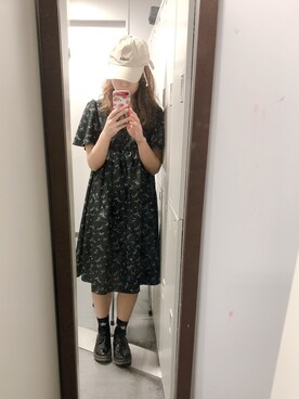「HVC（エイチブイシー）のアイテム（帽子）」を使った、おりりさん（レディース・157cm）の夏コーディネート