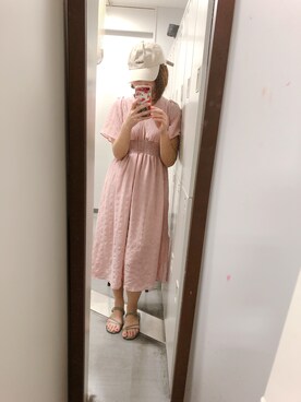「HVC（エイチブイシー）のアイテム（帽子）」を使った、おりりさん（レディース・157cm）の夏コーディネート