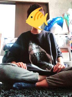 「162cm」｜「アイテム（スウェット）」を使った、理久さん（メンズ・162cm）の秋コーディネート
