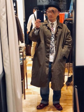 「Johnbull Private labo（ジョンブルプライベートラボ）のアイテム（ブーツ）」を使った、鐵丸（てつまる）さん（メンズ・170cm）の秋コーディネート