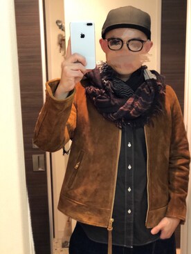 「Johnbull Private labo（ジョンブルプライベートラボ）のアイテム（ブルゾン）」を使った、鐵丸（てつまる）さん（メンズ・170cm）の冬コーディネート