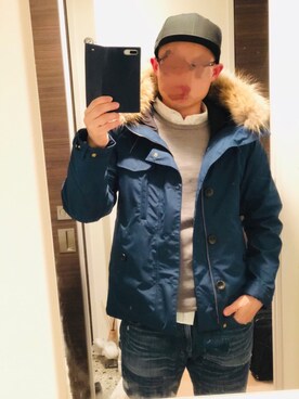 「Johnbull Private labo（ジョンブルプライベートラボ）のアイテム（マウンテンパーカー）」を使った、鐵丸（てつまる）さん（メンズ・170cm）の冬コーディネート
