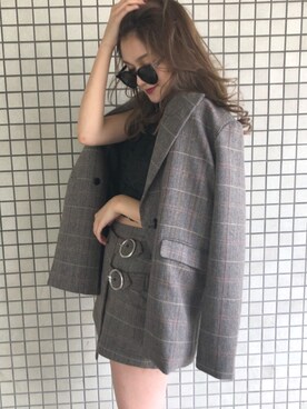 「チエック」｜ENVYM_RANAさん（レディース・164cm）の秋コーディネート