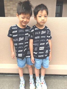 「MSGM KIDS（エムエスジーエムキッズ）のアイテム」を使った、rstwinsさん（キッズ・110cm）の春コーディネート