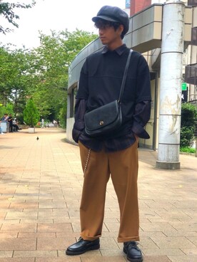 「RAGEBLUE（レイジブルー）のアイテム（キャスケット）」を使った、宮城さん（メンズ・170cm）の夏コーディネート