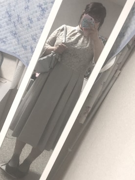 「アイテム（ドレス、グレー系）」を使った、ピコピッチさん（レディース・158cm）の春コーディネート