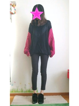 💎黒スキニーさん（レディース・162cm）の秋コーディネート
