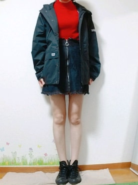 「BEN DAVIS（ベンデイビス）のアイテム（ジャケット/アウター）」を使った、💎黒スキニーさん（レディース・162cm）の冬コーディネート